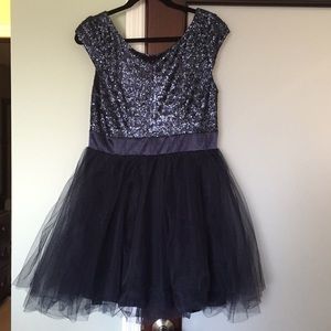 Blue sequin dress